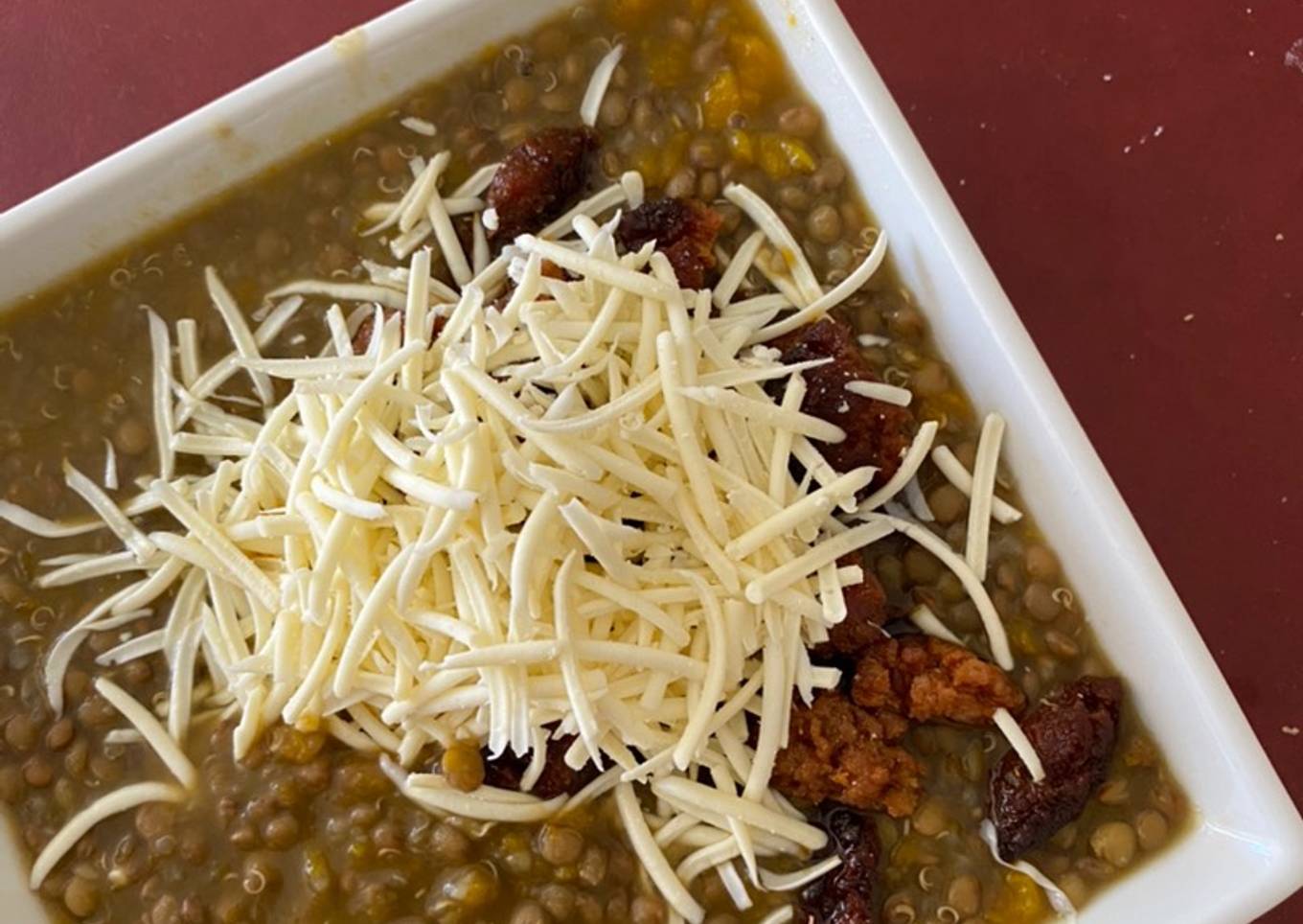 Lentejas con Quinoa y queso de cabra