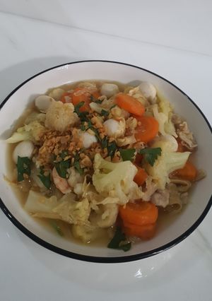 Foto resep Kembang kol cah ayam kembang tahu