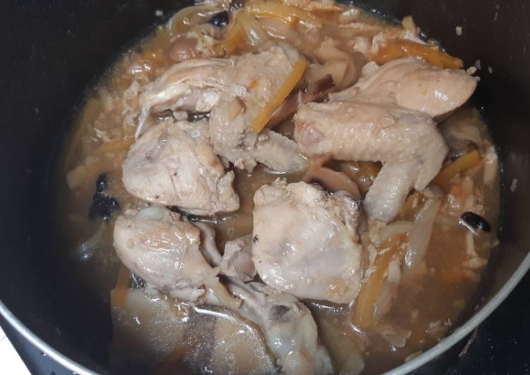 Bagaimana Menyiapkan Ayam kecap jamur shitake sehat, Lezat Sekali