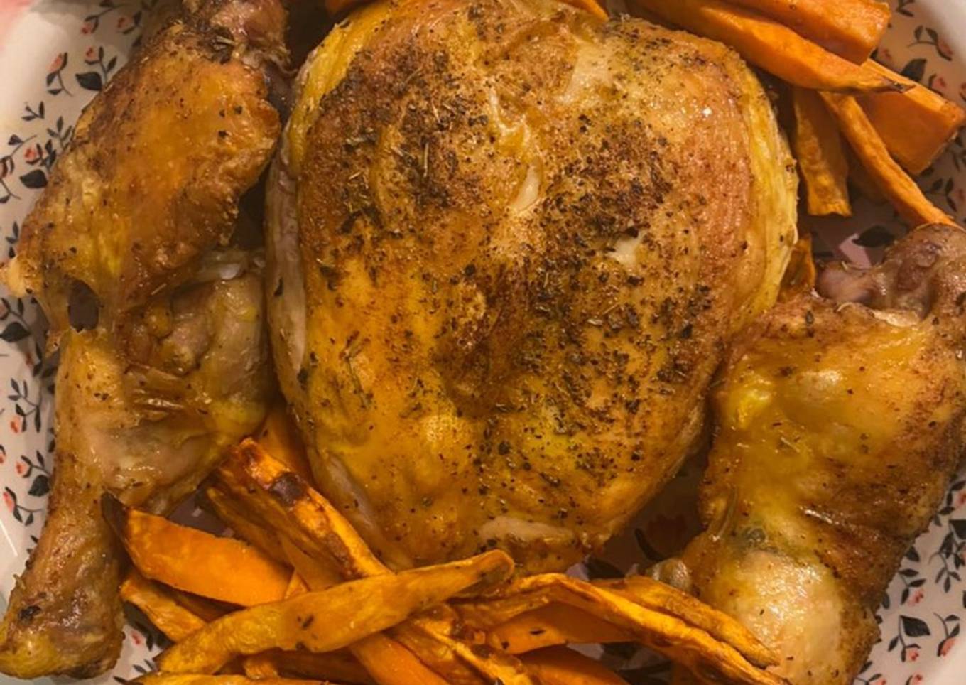 Pollo al horno en freidora de aire
