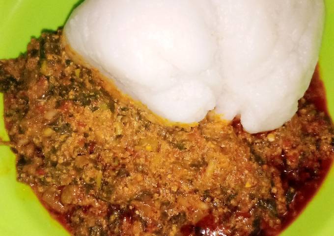 Tuwon Shinkafa with Egusi Soup