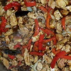 A picture of Spicy Bourbon Chicken.