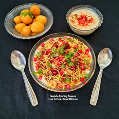 A picture of Dahi Phulki - Dahi Pakodi - Summer Special Cooling Dish - Party Starter Chaat.