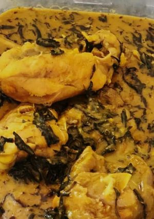 A picture of Onugbu (bitterleaf) soup.