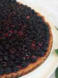Crostata con panna cotta e more