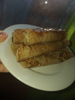 Una foto de Panqueques con dulce de leche