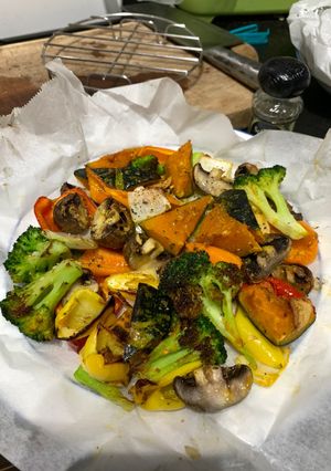 氣炸鍋 蒜香雜菜 的食譜成品照片