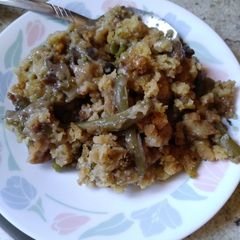 A picture of Stuffing and Herb Green Bean Casserole.