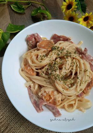 Foto resep Cream pasta with smoked beef
