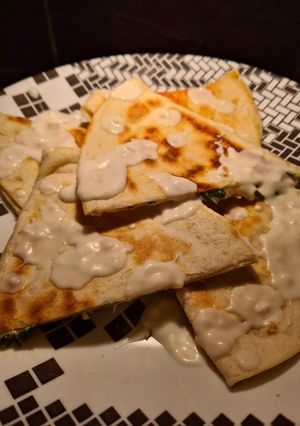 A picture of Tortillas filled cheddar and chives.