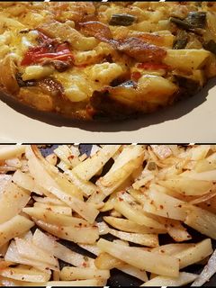 Una foto de Revuelto de papas picantes. ¡Tortilla express!