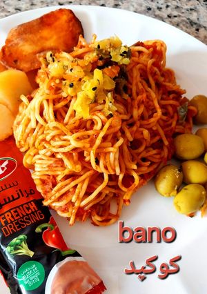 عکسی از دستور اسپاگتی با تن ماهی