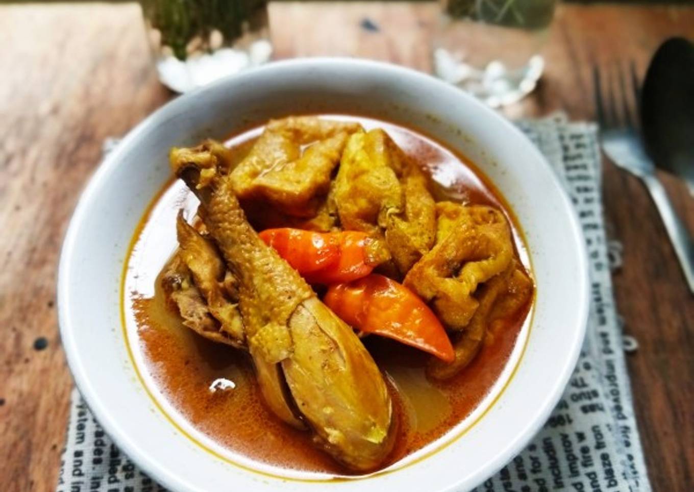 Opor Ayam Tahu Bumbu Instan dan Uleg