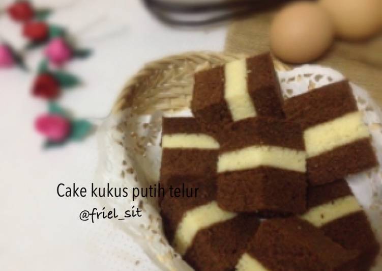 Cake kukus lapis dari putih telur