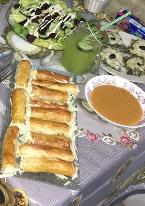صورة لوصفة مونشو بالفرن 🍢🍢مع عصير منعش 🍹🍸
