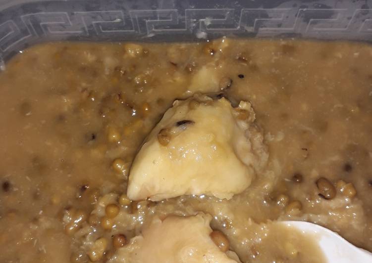 Bubur kacang ijo durian (oblang duren)