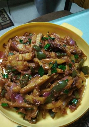 A picture of # Chilli potato.