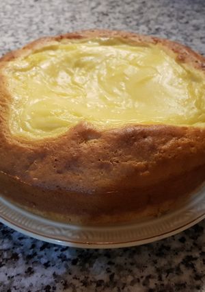 Una foto de Torta con crema pastelera y manzana