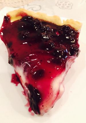 A picture of Blueberry sour cream Pie.