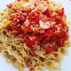 Indomie Noodles with Fried Eggs #noodlesrecipecontest A picture of Indomie Noodles with Fried Eggs #noodlesrecipecontest.
