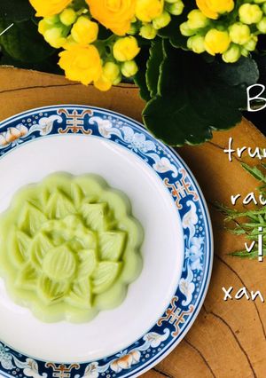 Hình của món Ăn dặm- bánh trung thu rau câu vị trà xanh sữa.