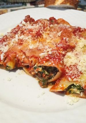 Una foto de Receta de canelones con ricota y espinaca