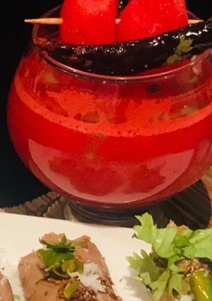 A picture of Watermelon soup.