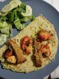 Tortilla de coliflor con toppings (receta aprovechamiento)