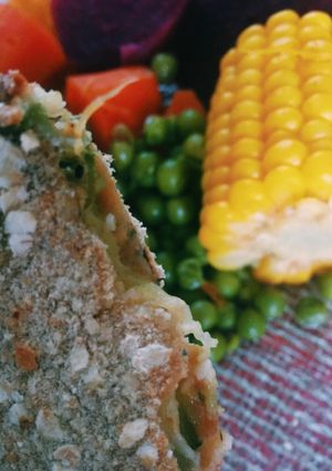 Una foto de Milanesas de zapallito rellenas