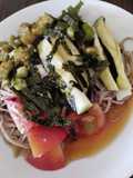 Chilled Soba with Grated Yam & Okra