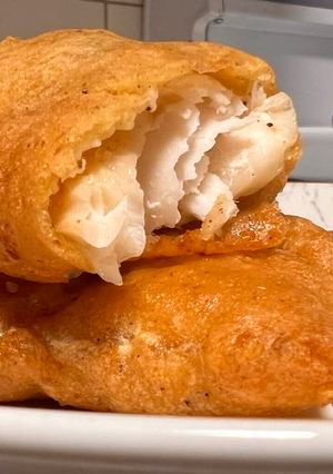 A picture of Battered fried haddock.