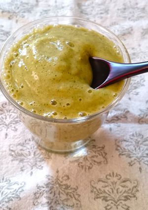 A picture of Green Smoothie with Cloves and Preserved Lemon.
