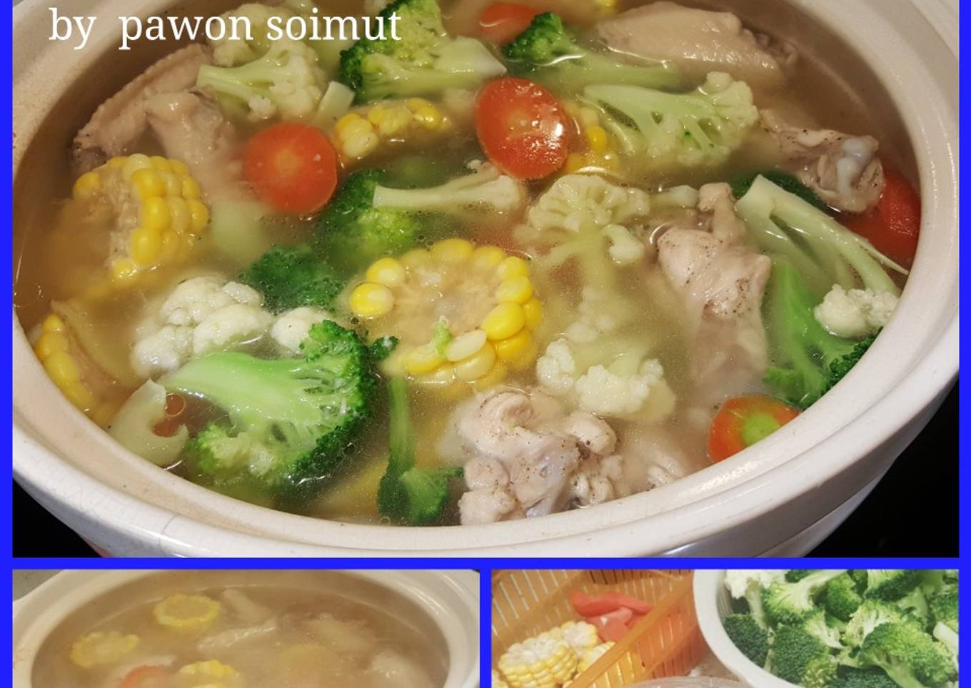 Sup ayam terhadap sayur-sayuran