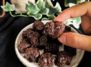 Gambar Biskut oat coklat (biskut 3 bahan)
