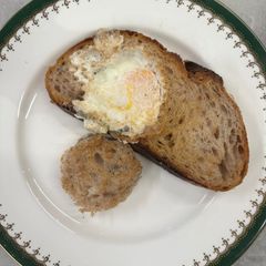A picture of Egg in the hole.