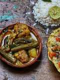 Bhindi mustard fry with dry raw mango