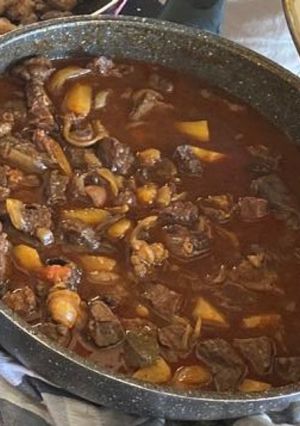 A picture of Lebanese Style beef Lungs, kidney, heart and vegetables - CookEveryPart.