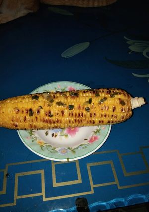 Hình của món Trái bắp nướng cháy mỡ hành.
