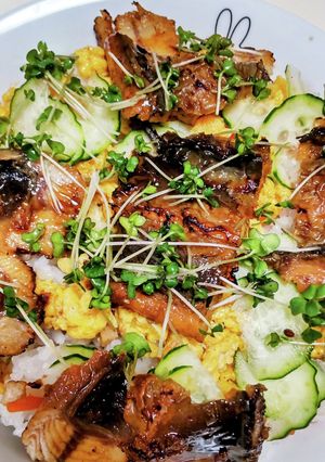 A picture of Summer! Eel! Make Affordable Eel Luxurious with Chirashi Sushi.