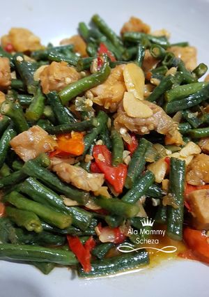Foto resep Oseng kacang panjang dan tempe ala mammy scheza