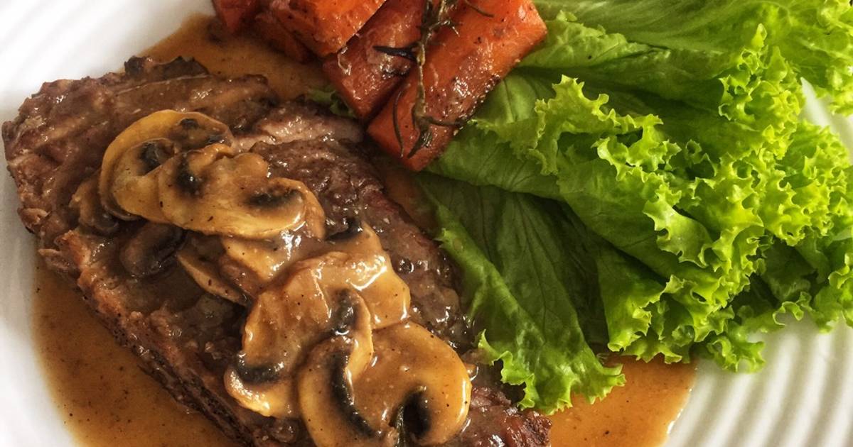 Resep Skirt Steak Mushroom Sauce oleh Firdahome Cookpad