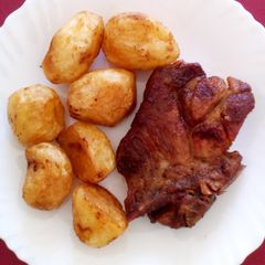 Pork Collar Steak & Potatoes A picture of Pork Collar Steak & Potatoes.