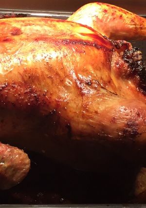Una foto de Pollo con naranja al horno