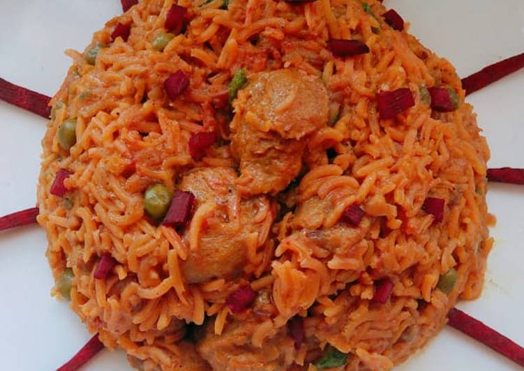 How to Prepare Quick Beetroot soya pulao