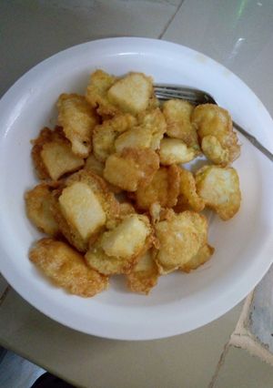 A picture of Fried ugali in eggs😂😋.