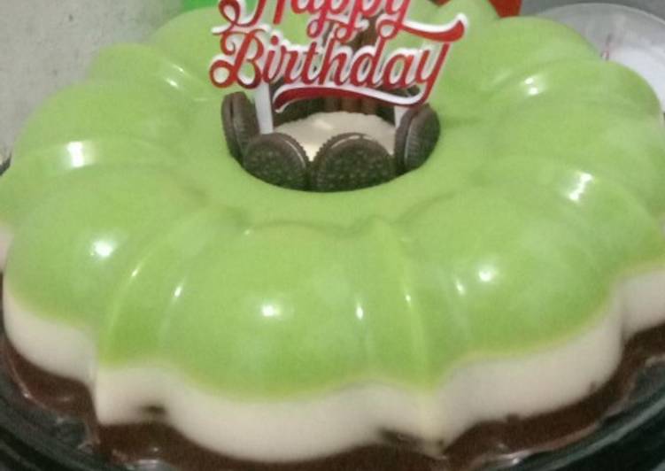 Puding oreo matcha