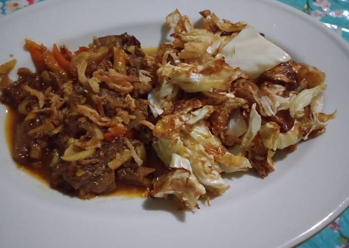Bagaimana Membuat RESEP KOL GORENG WITH DAGING TUMIS - DAPUR MARISA, Bisa Manjain Lidah