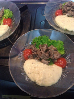Foto resep Grilled Beef with Mashed Potato