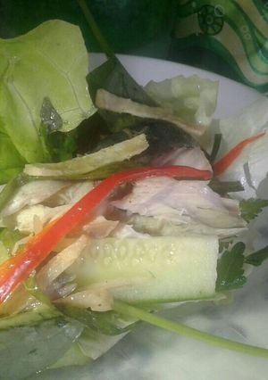 Hình của món Cá saba hấp cuốn bánh tráng.