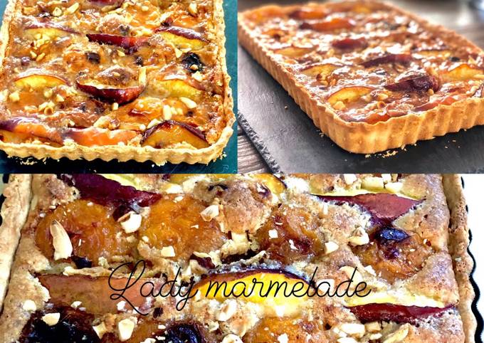 Recipe of Ma très bonne tarte abricots / nectarines sur lit de crème noisette/ amande